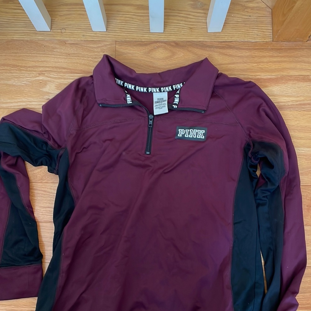 PINK maroon quarter zip